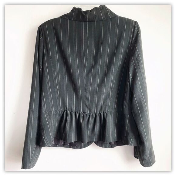Robert Louis Dark Grey Striped Lightweight Blazer - Picture 2 of 3